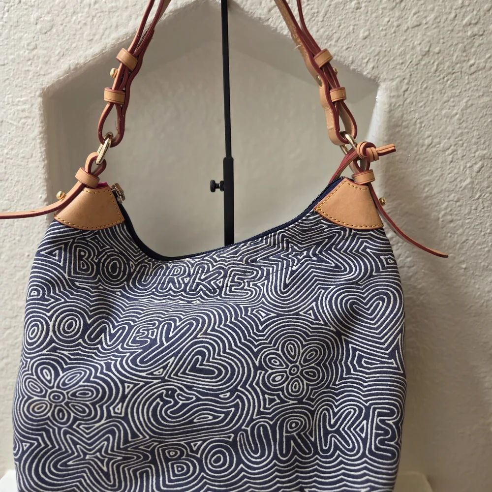 Dooney & Bourke Navy and Tan Shoulder Bag - Picture 2 of 2